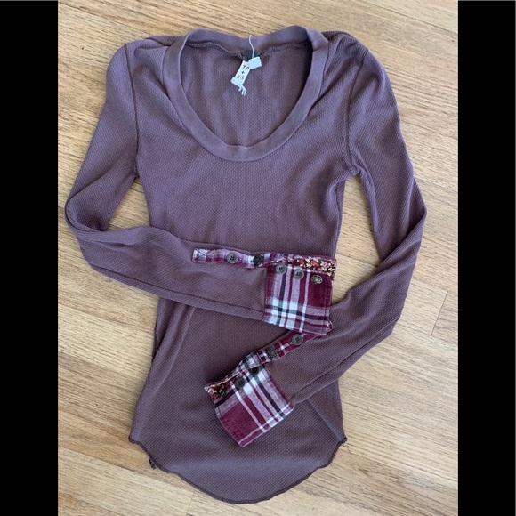 Free People XS Plaid Wrist Tee Bundle ONE SHIP FEE - Picture 5 of 7
